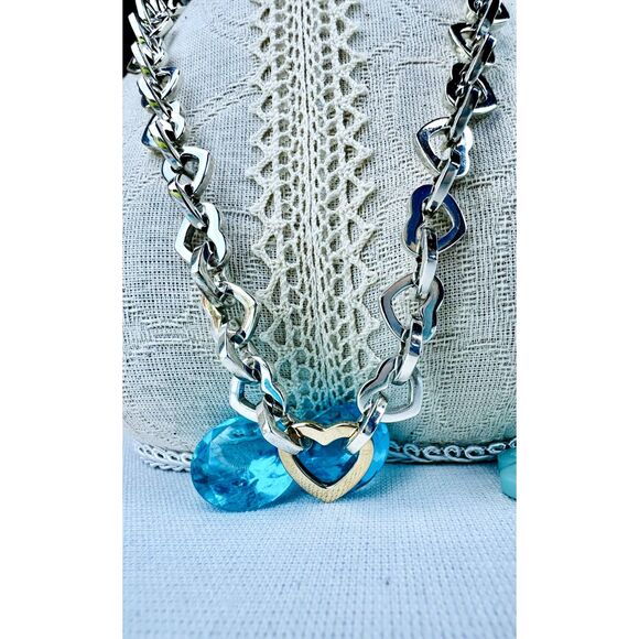 Tiffany & Co. Heart Link Necklace Sterling Silver and 18k Yellow Gold, 16" - Picture 5 of 9